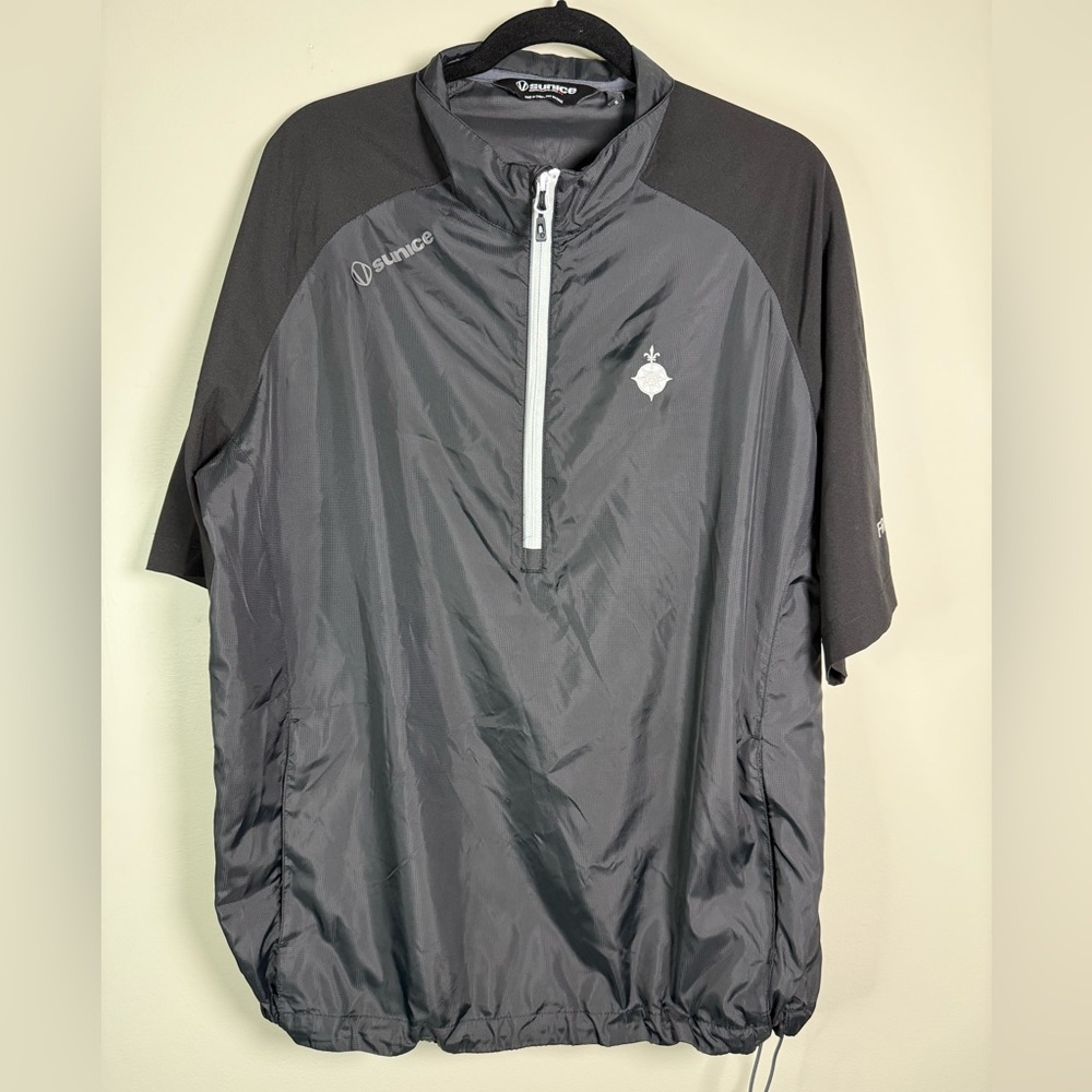 Sunice Golf Wind Shirt Mens Large 1/2 Zip Water Repellent Stretch Nylon Pullover